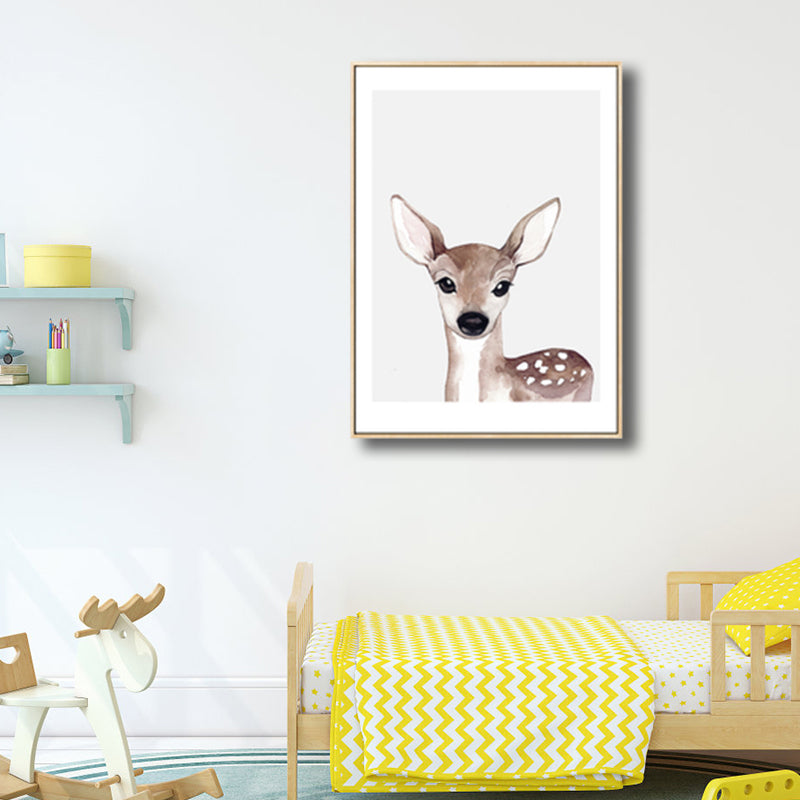 Kids Style Illustration Animal Canvas Art Light Color Textured Wall Decor for Living Room Clearhalo 'Art Gallery' 'Canvas Art' 'Kids' Arts' 1809050