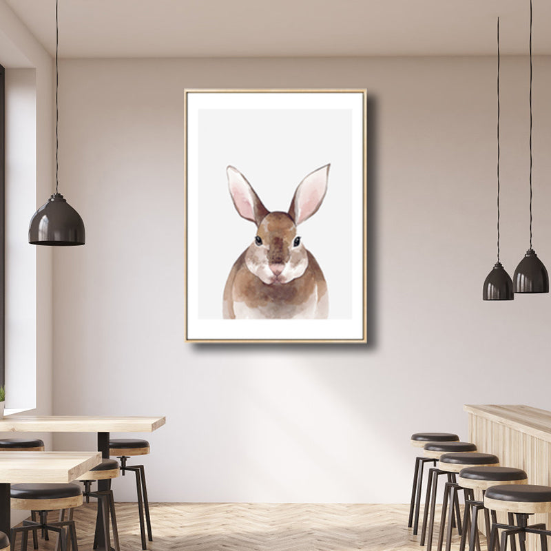 Kids Style Illustration Animal Canvas Art Light Color Textured Wall Decor for Living Room Clearhalo 'Art Gallery' 'Canvas Art' 'Kids' Arts' 1809053