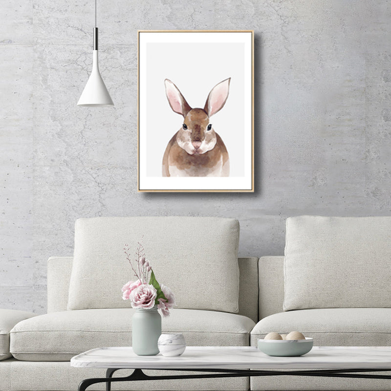 Kids Style Illustration Animal Canvas Art Light Color Textured Wall Decor for Living Room Clearhalo 'Art Gallery' 'Canvas Art' 'Kids' Arts' 1809054