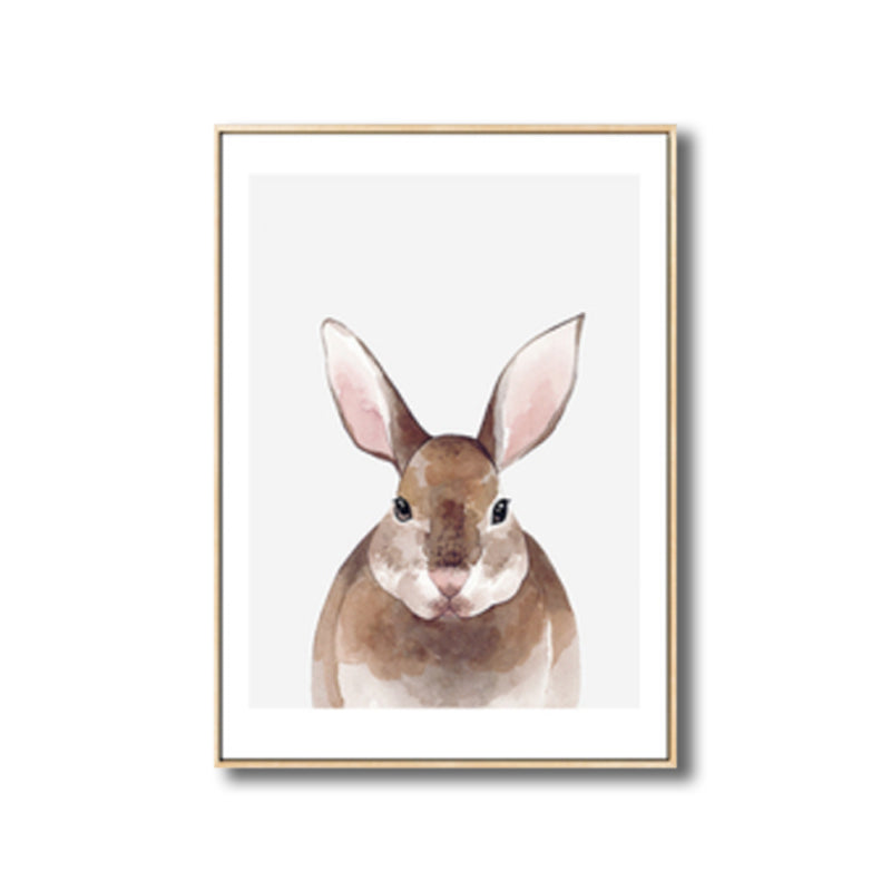 Kids Style Illustration Animal Canvas Art Light Color Textured Wall Decor for Living Room Clearhalo 'Art Gallery' 'Canvas Art' 'Kids' Arts' 1809055