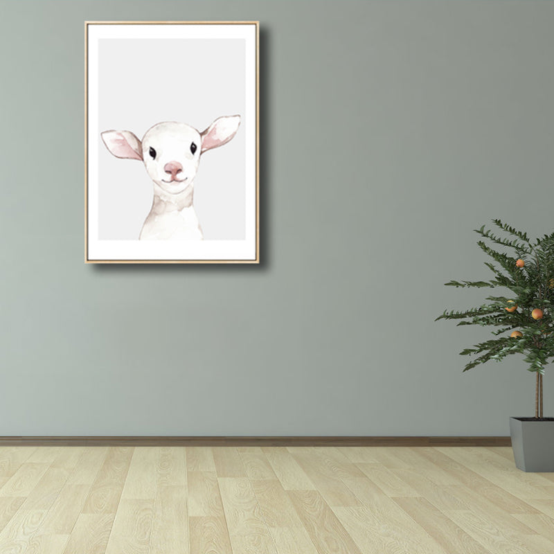 Kids Style Illustration Animal Canvas Art Light Color Textured Wall Decor for Living Room Clearhalo 'Art Gallery' 'Canvas Art' 'Kids' Arts' 1809058