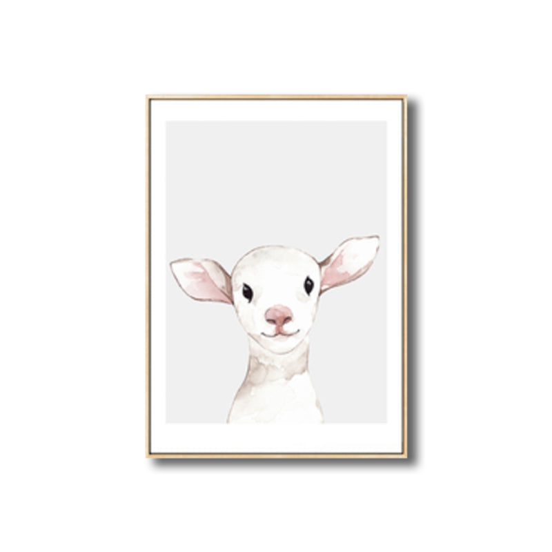 Kids Style Illustration Animal Canvas Art Light Color Textured Wall Decor for Living Room Clearhalo 'Art Gallery' 'Canvas Art' 'Kids' Arts' 1809059