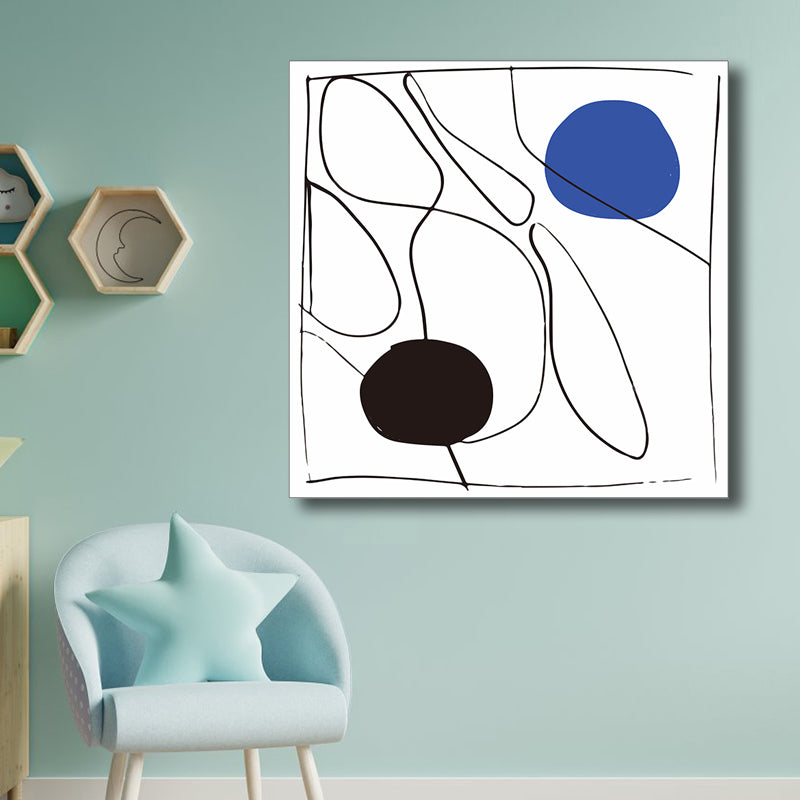 Scandinavian Abstract Canvas Art Pastel Color Textured Wall Decor for Living Room Black Clearhalo 'Arts' 'Canvas Art' 1809076