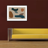 Hand Print Pattern Wall Art Set Brown Abstract Expressionism Canvas for Living Room