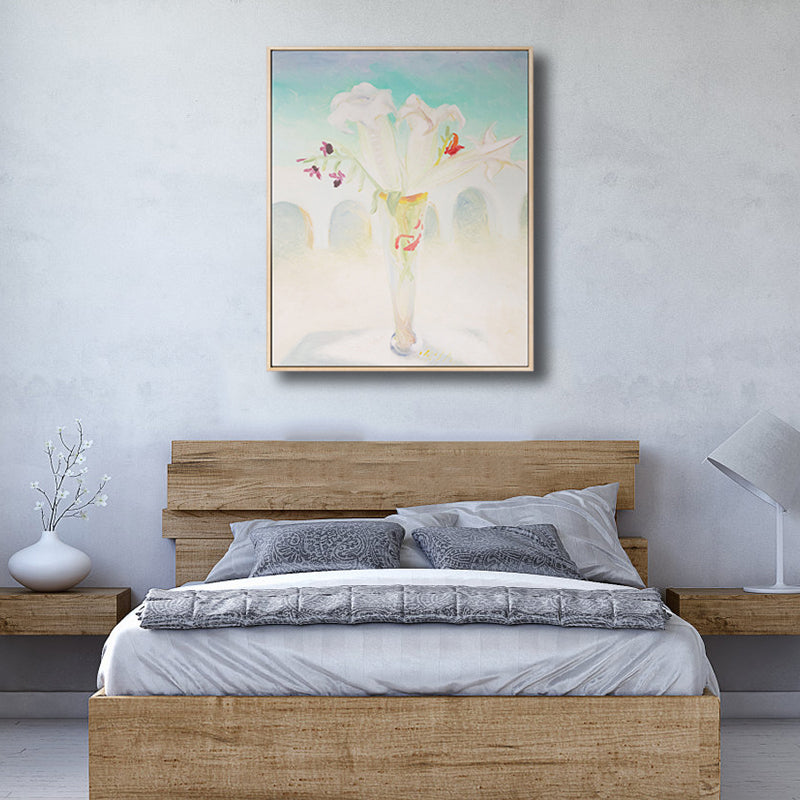 White Flower Vase Painting Textured Farmhouse Living Room Canvas Wall Art, Multiple Sizes White Clearhalo 'Art Gallery' 'Canvas Art' 'Country Art Gallery' 'French Country' 'Rustic' Arts' 1809118