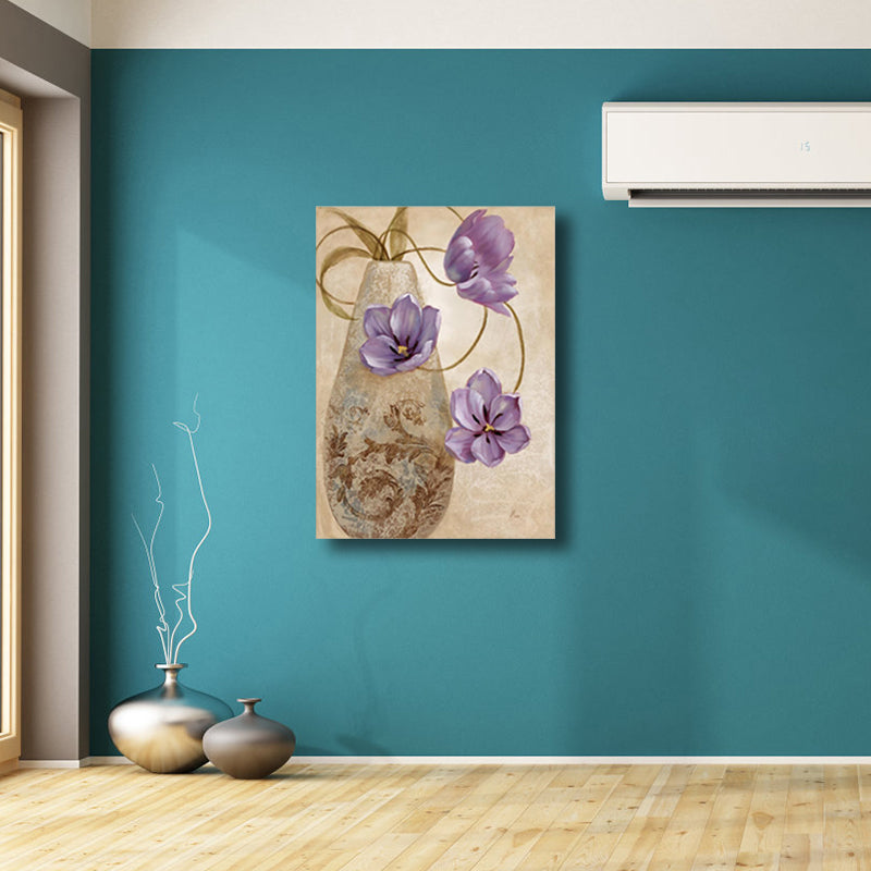 Paintings Vase and Flower Wall Decor Modern Canvas Textured Art Print in Light Color Clearhalo 'Art Gallery' 'Canvas Art' 'Contemporary Art Gallery' 'Modern' Arts' 1809183