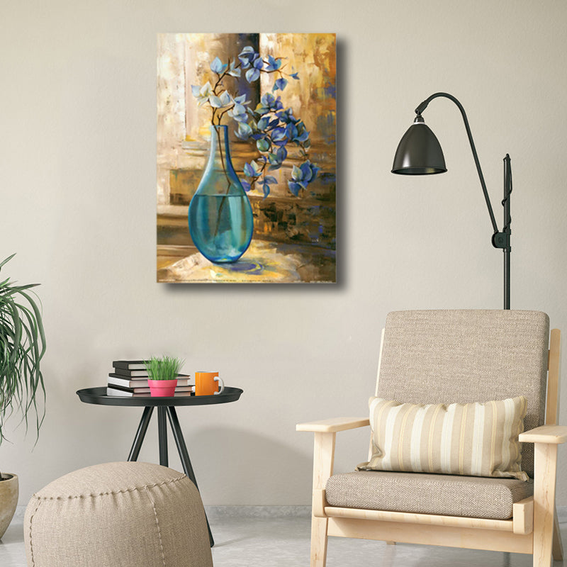 Soft Color Flower Canvas Print Paintings Contemporary Textured Wall Decor for Bedroom Clearhalo 'Art Gallery' 'Canvas Art' 'Contemporary Art Gallery' 'Modern' Arts' 1809195