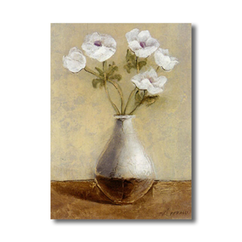 Soft Color Flower Canvas Print Paintings Contemporary Textured Wall Decor for Bedroom Clearhalo 'Art Gallery' 'Canvas Art' 'Contemporary Art Gallery' 'Modern' Arts' 1809204