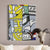 灰色のニューファングルパターンの壁の装飾抽象ポップアートのテクスチャキャンバスの女の子の部屋
