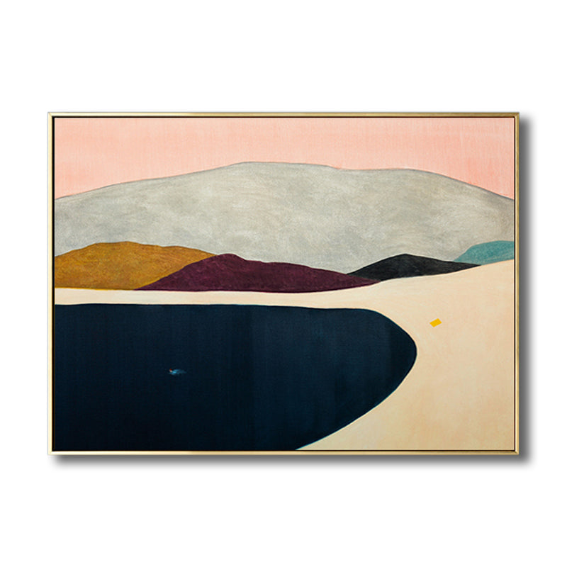 Flat Country Canvas Wall Art Nordic Textured Bedroom Painting in Pastel Color, Multiple Sizes Clearhalo 'Arts' 'Canvas Art' 1809253