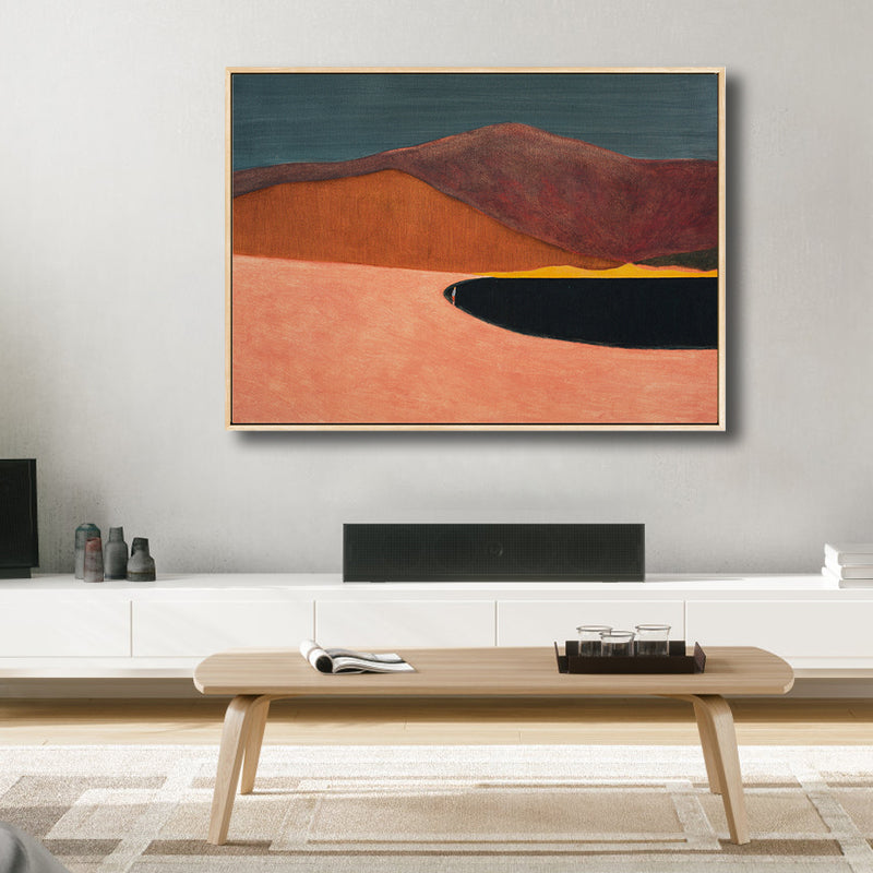 Flat Country Canvas Wall Art Nordic Textured Bedroom Painting in Pastel Color, Multiple Sizes Clearhalo 'Arts' 'Canvas Art' 1809259