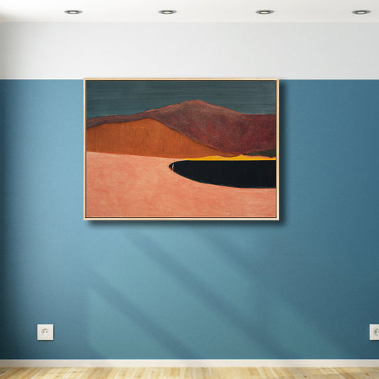 Pintura de dormitorio con textura nórdica de lona de campo plano en color pastel, tamaños múltiples