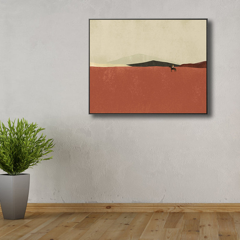 Flat Country Canvas Wall Art Nordic Textured Bedroom Painting in Pastel Color, Multiple Sizes