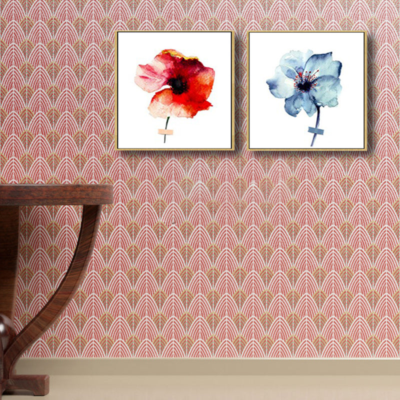 Pastel Color Floral Design Painting Textured Modern Dining Room Canvas Wall Art, Set of 2 Clearhalo 'Art Gallery' 'Canvas Art' 'Contemporary Art Gallery' 'Modern' Arts' 1809332