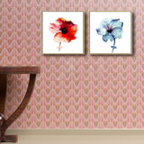 Pastel Color Floral Design Painting Textured Modern Dining Room Canvas Wall Art, Set of 2 Clearhalo 'Art Gallery' 'Canvas Art' 'Contemporary Art Gallery' 'Modern' Arts' 1809332
