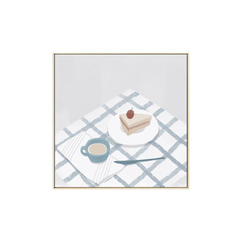 Blue Cake and Drink Wall Decor Foods Nordic Stylish Textured Canvas Wall Art for Playroom Clearhalo 'Arts' 'Canvas Art' 1809356