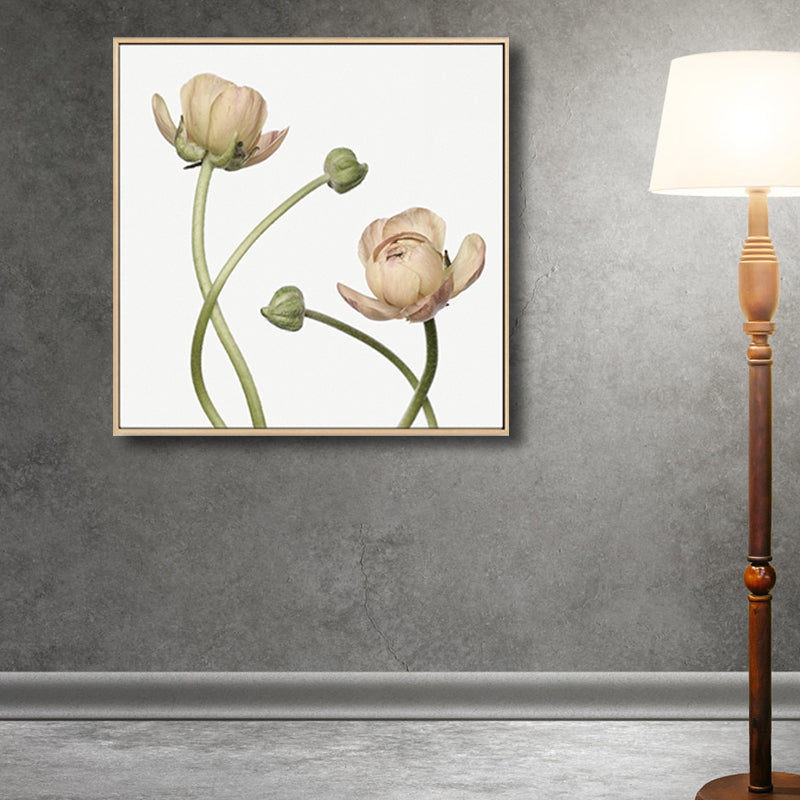 Rural Blossoming Flower Canvas Print Soft Color Textured Wall Art for Sitting Room Clearhalo 'Art Gallery' 'Canvas Art' 'Country Art Gallery' 'French Country' 'Rustic' Arts' 1809376