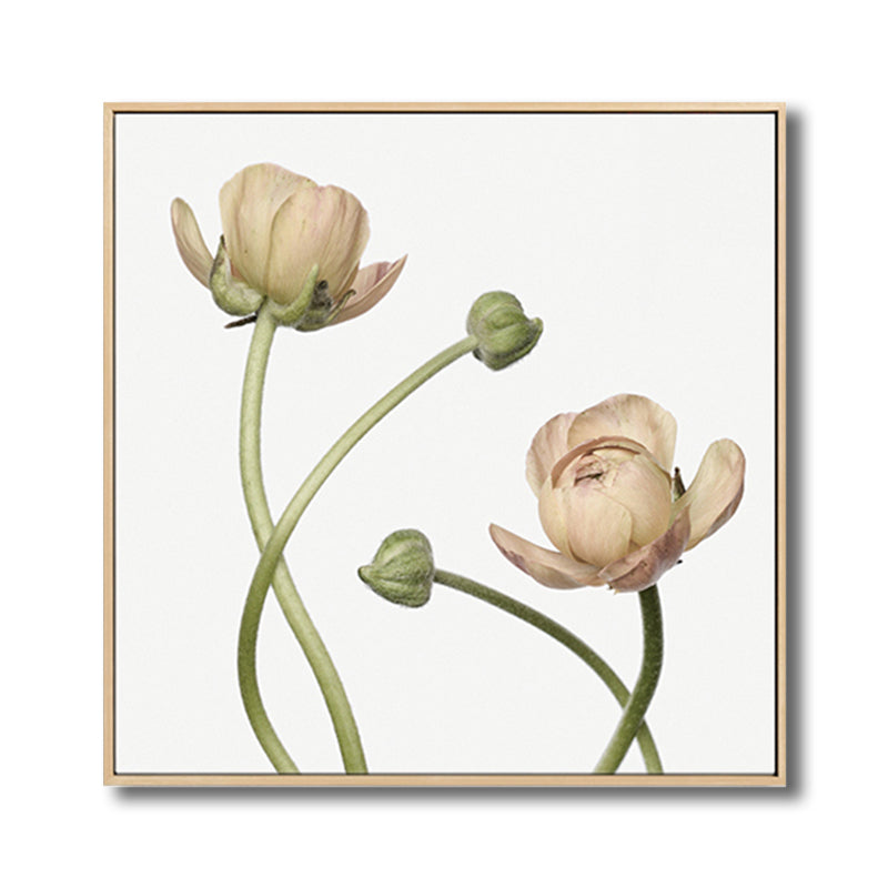 Rural Blossoming Flower Canvas Print Soft Color Textured Wall Art for Sitting Room Clearhalo 'Art Gallery' 'Canvas Art' 'Country Art Gallery' 'French Country' 'Rustic' Arts' 1809377