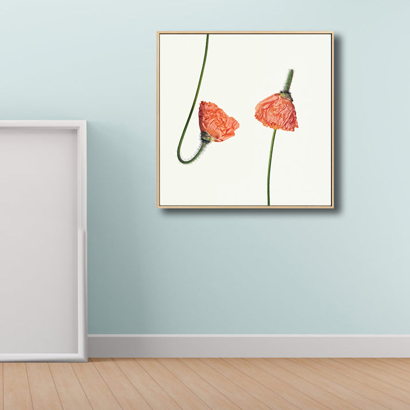 Rural Blossoming Flower Canvas Print Soft Color Textured Wall Art for Sitting Room Clearhalo 'Art Gallery' 'Canvas Art' 'Country Art Gallery' 'French Country' 'Rustic' Arts' 1809379
