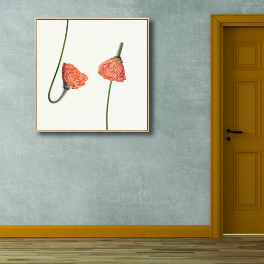 Rural Blossoming Flower Canvas Print Soft Color Textured Wall Art for Sitting Room Clearhalo 'Art Gallery' 'Canvas Art' 'Country Art Gallery' 'French Country' 'Rustic' Arts' 1809380