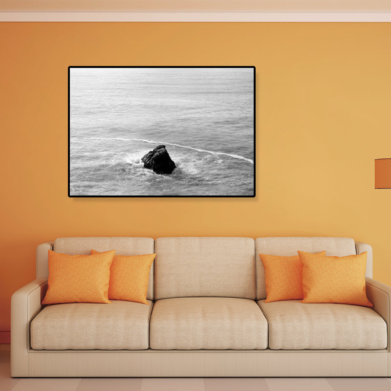 Modernism Photograph Seascape Art Print Canvas Textured Dark Color Wall Decor for Home Clearhalo 'Art Gallery' 'Canvas Art' 'Contemporary Art Gallery' 'Modern' Arts' 1809423