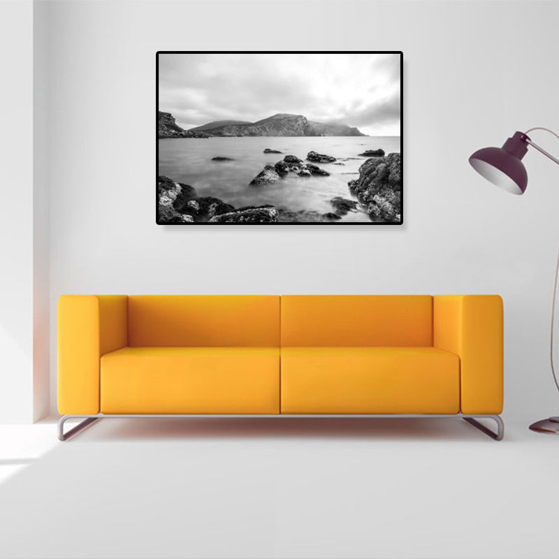 Modernism Photograph Seascape Art Print Canvas Textured Dark Color Wall Decor for Home Clearhalo 'Art Gallery' 'Canvas Art' 'Contemporary Art Gallery' 'Modern' Arts' 1809430
