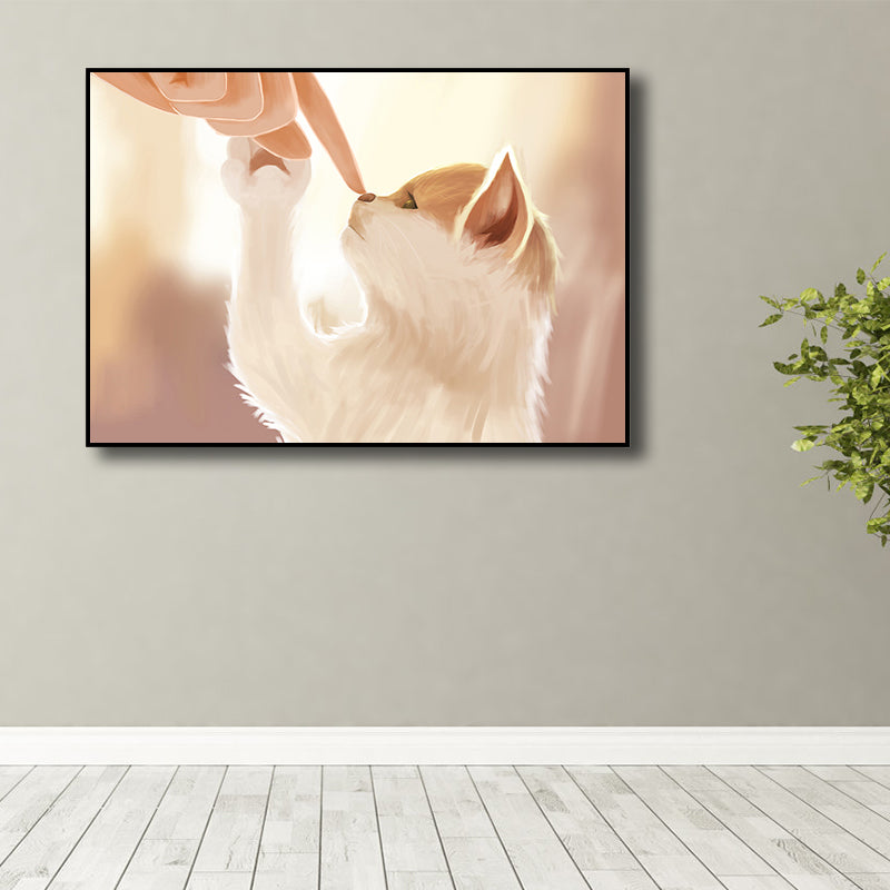 Textured Pastel Color Wrapped Canvas Children's Art Style Animal Pattern Painting Clearhalo 'Art Gallery' 'Canvas Art' 'Kids' Arts' 1809504