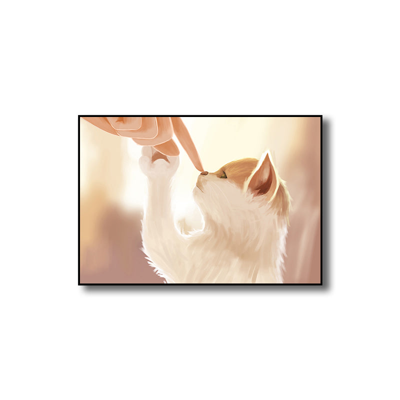 Textured Pastel Color Wrapped Canvas Children's Art Style Animal Pattern Painting Clearhalo 'Art Gallery' 'Canvas Art' 'Kids' Arts' 1809506