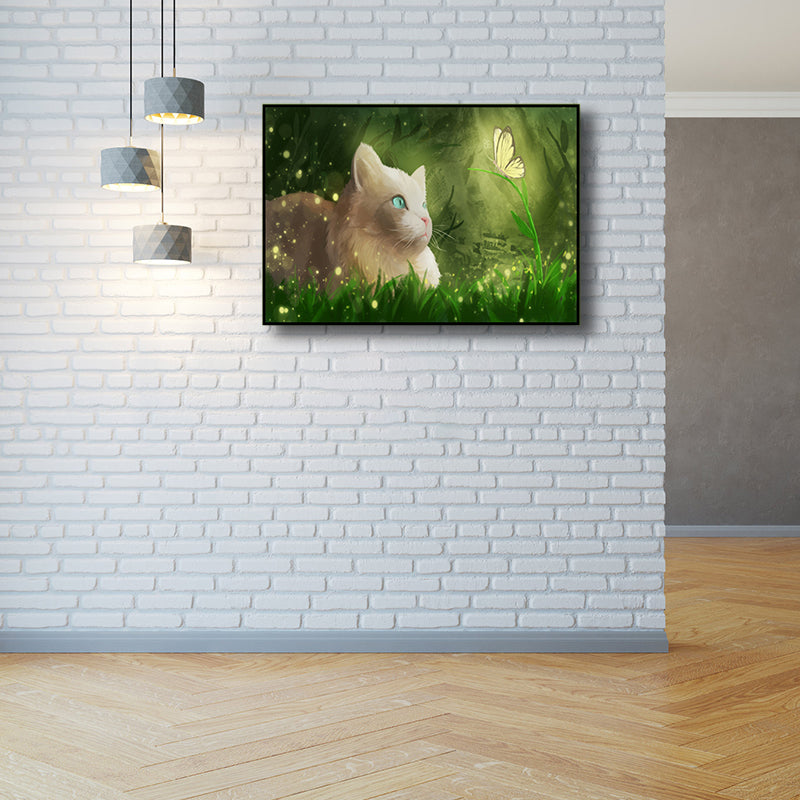 Textured Pastel Color Wrapped Canvas Children's Art Style Animal Pattern Painting Clearhalo 'Art Gallery' 'Canvas Art' 'Kids' Arts' 1809516