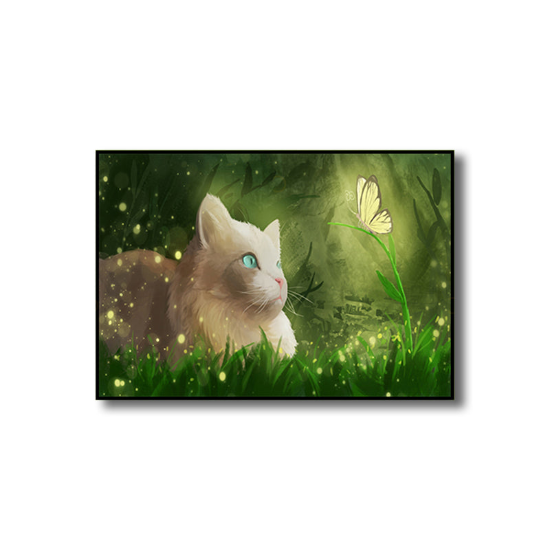 Textured Pastel Color Wrapped Canvas Children's Art Style Animal Pattern Painting Clearhalo 'Art Gallery' 'Canvas Art' 'Kids' Arts' 1809518