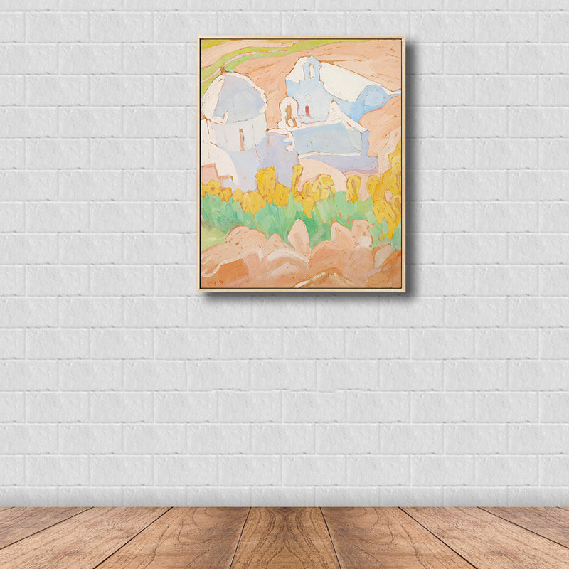 Canvas Textured Wall Art Traditional Painting Print Castle Wall Decor in Soft Color Clearhalo 'Art Gallery' 'Canvas Art' 'Traditional' Arts' 1809551