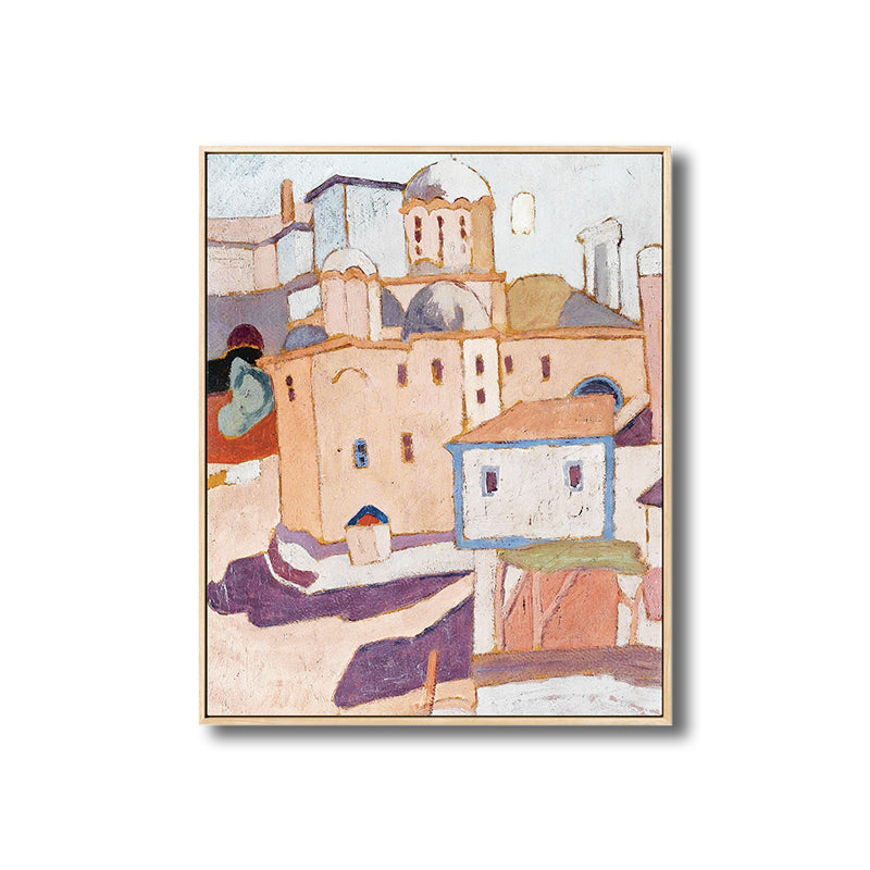 Canvas Textured Wall Art Traditional Painting Print Castle Wall Decor in Soft Color Clearhalo 'Art Gallery' 'Canvas Art' 'Traditional' Arts' 1809557