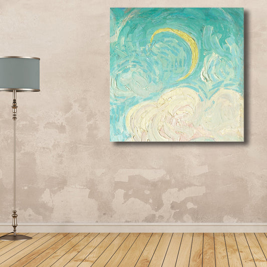 Van Gogh Starry Sky Canvas Art Kids Style Textured Painting Wall Decor for Living Room Clearhalo 'Art Gallery' 'Canvas Art' 'Kids' Arts' 1809573
