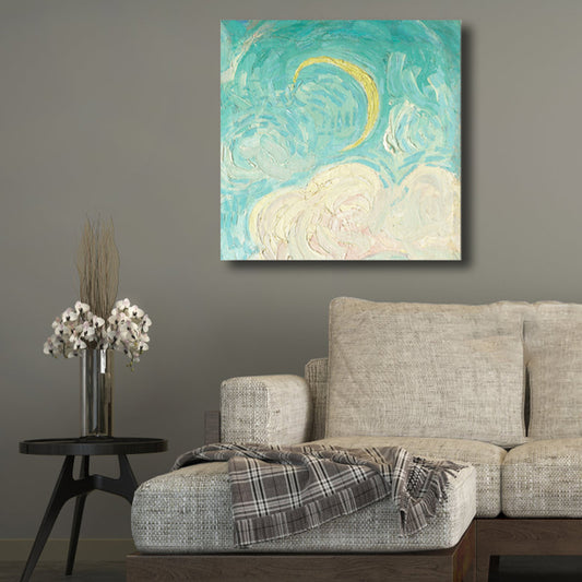Van Gogh Starry Sky Canvas Art Kids Style Textured Painting Wall Decor for Living Room Clearhalo 'Art Gallery' 'Canvas Art' 'Kids' Arts' 1809574