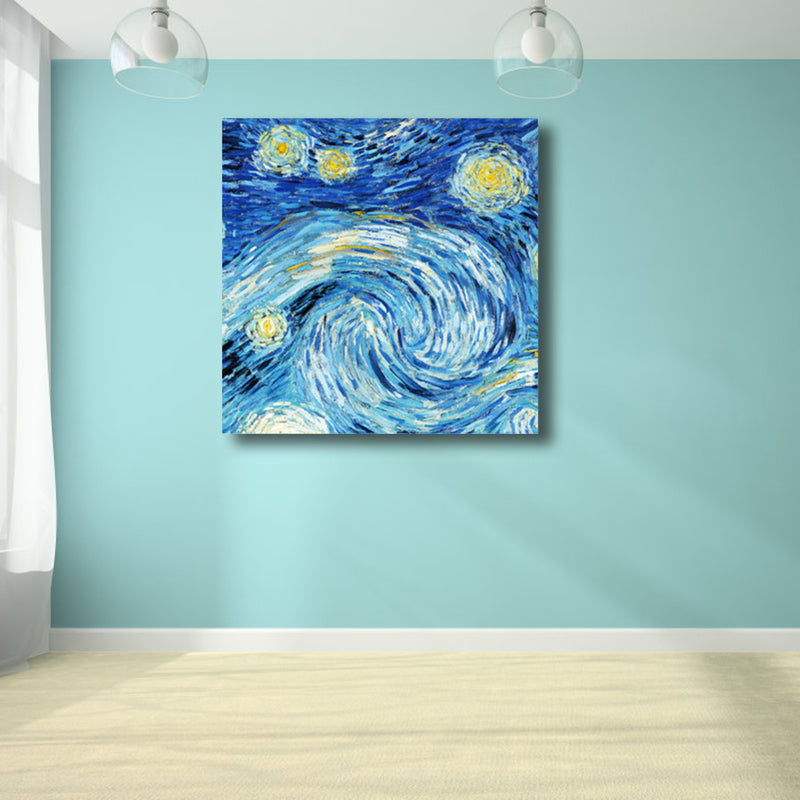 Van Gogh Starry Sky Canvas Art Kids Style Textured Painting Wall Decor for Living Room Clearhalo 'Art Gallery' 'Canvas Art' 'Kids' Arts' 1809578