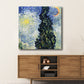 Van Gogh Starry Sky Canvas Art Kids Style Textured Painting Wall Decor for Living Room Black Clearhalo 'Art Gallery' 'Canvas Art' 'Kids' Arts' 1809588