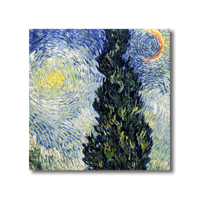 Van Gogh Starry Sky Canvas Art Kids Style Textured Painting Wall Decor for Living Room Clearhalo 'Art Gallery' 'Canvas Art' 'Kids' Arts' 1809591