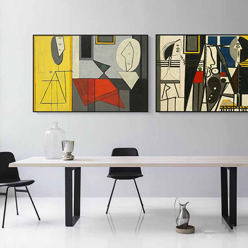 Cubism Unique Pattern Canvas Print Abstract Light Color Boys Bedroom Wall Art Decor Clearhalo 'Arts' 'Canvas Art' 1809592