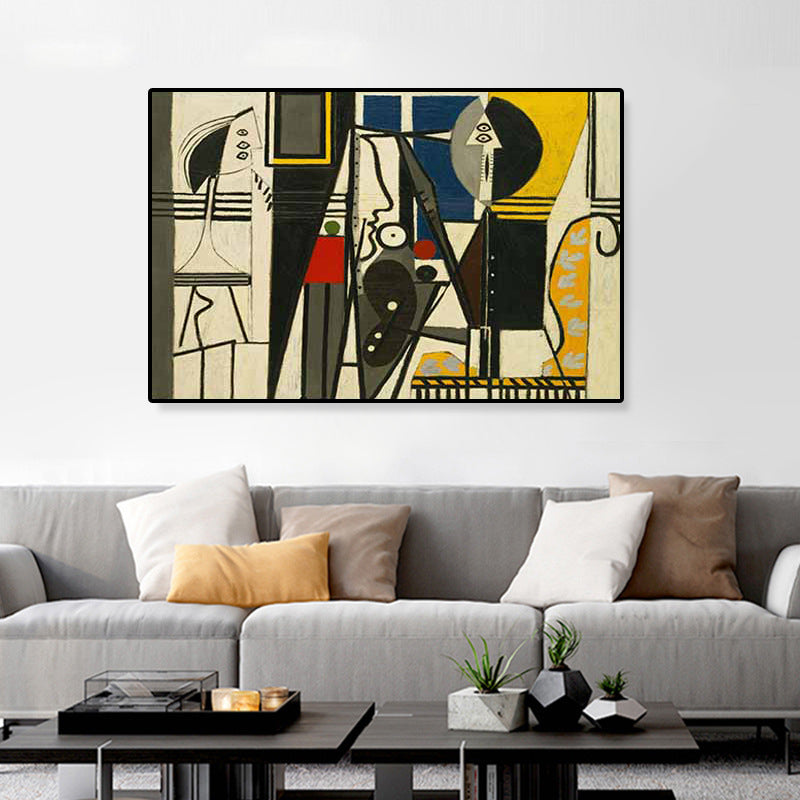 Cubism Unique Pattern Canvas Print Abstract Light Color Boys Bedroom Wall Art Decor Clearhalo 'Arts' 'Canvas Art' 1809594