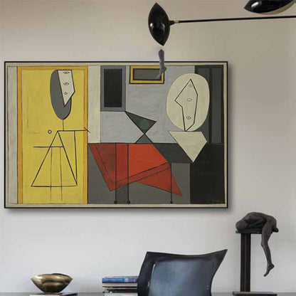 Cubism Unique Pattern Canvas Print Abstract Light Color Boys Bedroom Wall Art Decor Yellow Clearhalo 'Arts' 'Canvas Art' 1809600