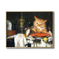 Illustration Chubby Cat Wall Art Print Soft Color Modern Wall Decor for Dining Room Clearhalo 'Arts' 'Canvas Art' 1809640