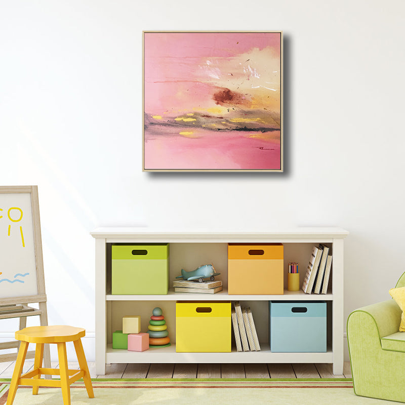 Dark Night Lake Scene Painting Abstract Traditional Textured Canvas Art for Home Clearhalo 'Art Gallery' 'Canvas Art' 'Traditional' Arts' 1809663