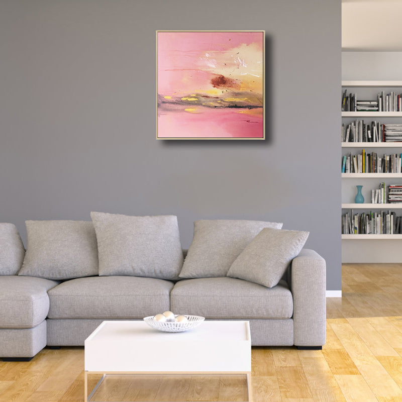 Dark Night Lake Scene Painting Abstract Traditional Textured Canvas Art for Home Clearhalo 'Art Gallery' 'Canvas Art' 'Traditional' Arts' 1809664