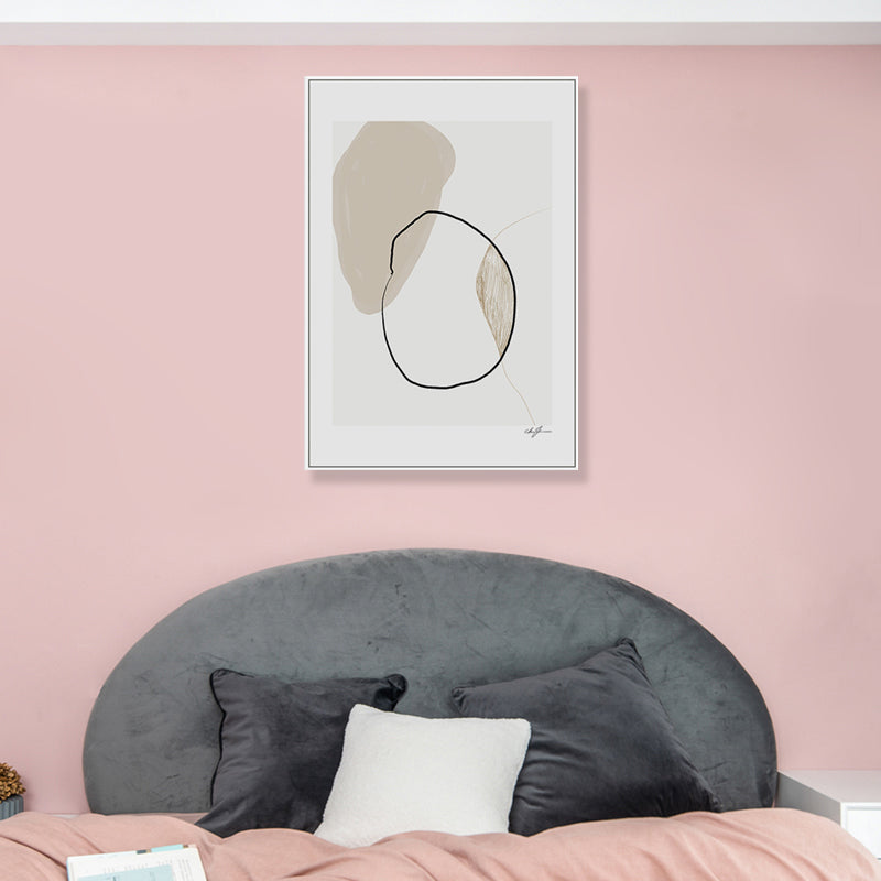 Hand bedrukt canvas kunst licht kleur abstract expressionisme wanddecor voor slaapkamer