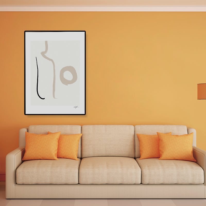 Hand bedrukt canvas kunst licht kleur abstract expressionisme wanddecor voor slaapkamer