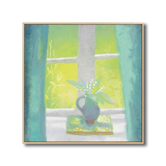 Farmhouse Canvas Wall Art Pastel Color Vase in the Window Painting for Family Room Clearhalo 'Art Gallery' 'Canvas Art' 'Country Art Gallery' 'French Country' 'Rustic' Arts' 1809798