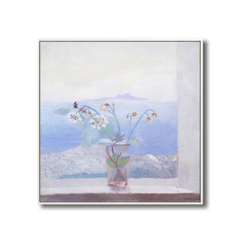 Farmhouse Canvas Wall Art Pastel Color Vase in the Window Painting for Family Room Clearhalo 'Art Gallery' 'Canvas Art' 'Country Art Gallery' 'French Country' 'Rustic' Arts' 1809805