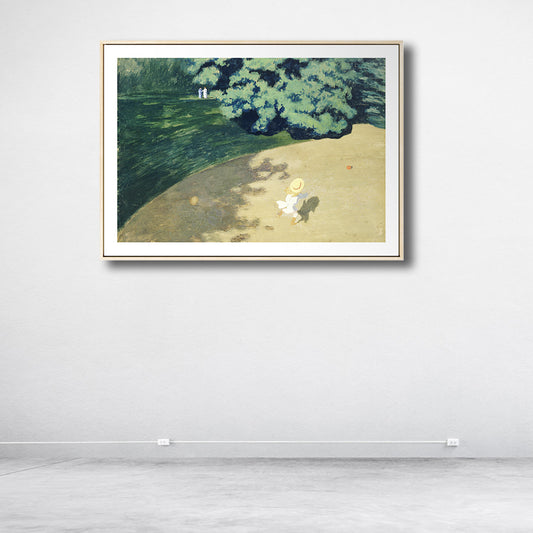 Park Scenery Wall Art Rustic Sunny Spring Canvas Print in Pastel Color for Living Room Clearhalo 'Art Gallery' 'Canvas Art' 'Country Art Gallery' 'French Country' 'Rustic' Arts' 1809807