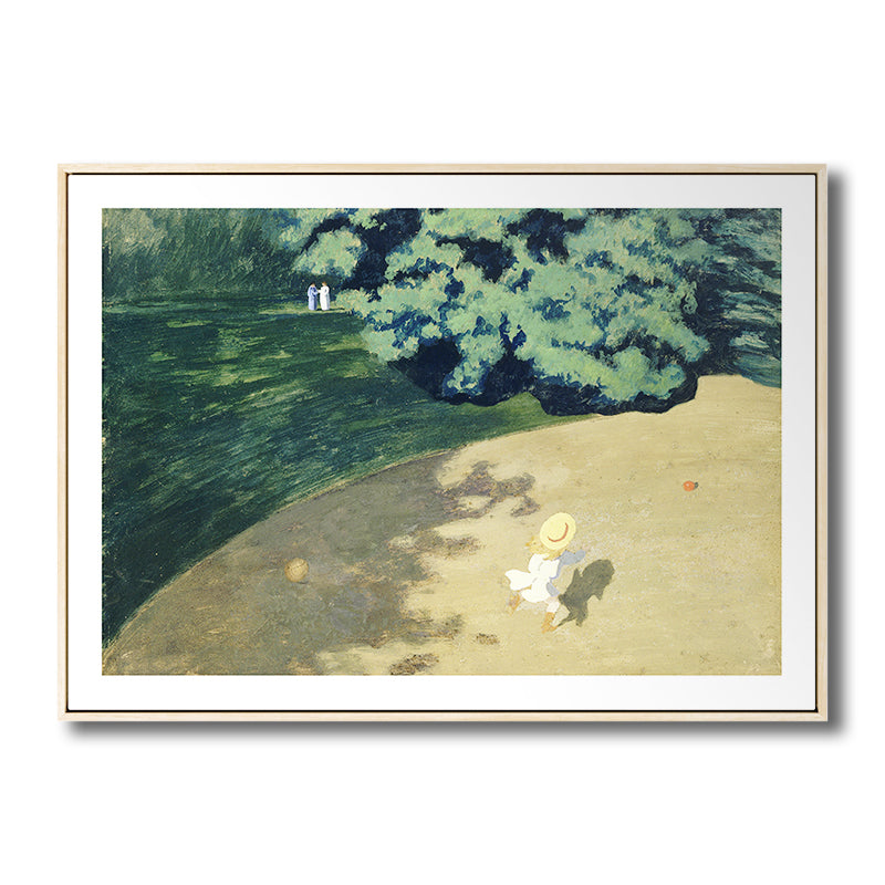 Park Scenery Wall Art Rustic Sunny Spring Canvas Print in Pastel Color for Living Room Clearhalo 'Art Gallery' 'Canvas Art' 'Country Art Gallery' 'French Country' 'Rustic' Arts' 1809809