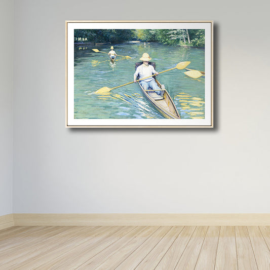 Park Scenery Wall Art Rustic Sunny Spring Canvas Print in Pastel Color for Living Room Clearhalo 'Art Gallery' 'Canvas Art' 'Country Art Gallery' 'French Country' 'Rustic' Arts' 1809815